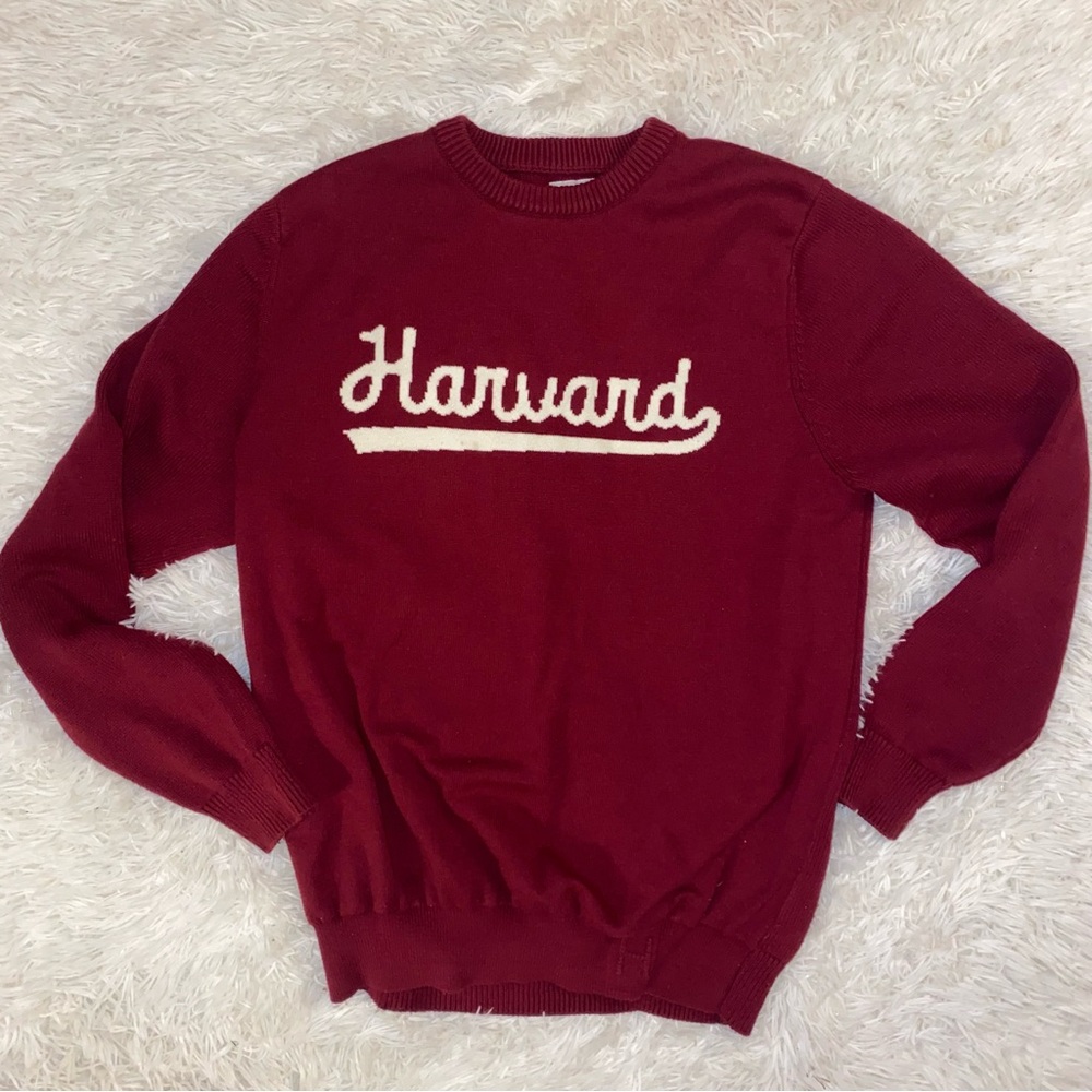 Harvard hillflint wool sweater spellout